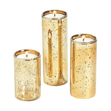 Load image into Gallery viewer, Gold Mercury Cylinder Candle Holder S/3 - Home Decor - 3 Pieces
