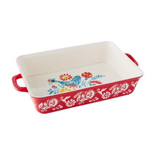 Load image into Gallery viewer, Mazie 2-Piece Ceramic Red Rectangle Baker Set
