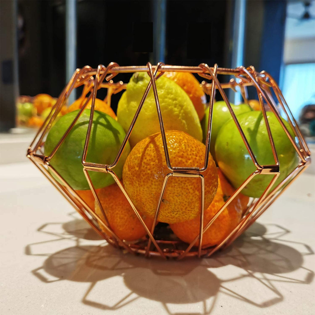 Multifunction Stainless Steel Fruit Basket Foldable Fruit Bowl Various Shapes Wire Deformable Fruit Plate Nordic Style Decoration Modern Funky Shapes Kitchen Table Storage Organizer