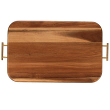 Load image into Gallery viewer, Wooden Serving Tray with Gold Handles
