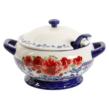 Load image into Gallery viewer, Frontier Rose Cobalt 3.17-Quart Soup Tureen with Ladle
