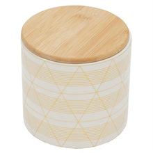 Load image into Gallery viewer, Diamond Stripe Small Ceramic Canister with Bamboo Top
