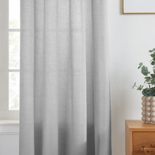 Load image into Gallery viewer, Yarn Dyed Chambray Organic Cotton Light Filtering Window Curtain Pair Grey 63
