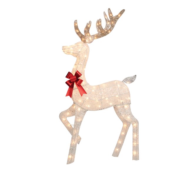 Light-Up Glitter Standing Buck Christmas Decoration, 60