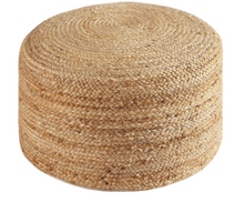 Load image into Gallery viewer, Natural Boho Round Jute Floor Pouf
