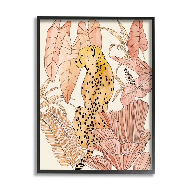 Industries Tropical Cheetah Blush Forest Palm Fern Fronds, 16 x 20, Design by Annie Warren