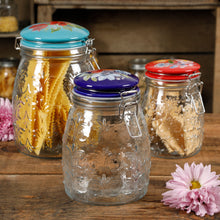 Load image into Gallery viewer, Floral Embossed Clamp Jars
