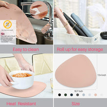 Load image into Gallery viewer, Placemats Set of 2 Round Leather for Dinner Table Mats Heat-Resistant Non-Slip Washable Insulation Coffee Mats Kitchen Place Mats Nordic Style Placemats (Pink)
