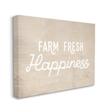 Load image into Gallery viewer, Industries Farm Fresh Happiness Phrase Text over Rustic Pattern, 24 x 30, Design by Daphne Polselli
