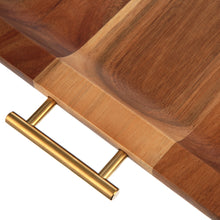 Load image into Gallery viewer, Wooden Serving Tray with Gold Handles
