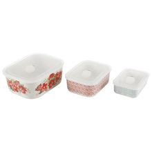 Load image into Gallery viewer, Vintage Floral 6-Piece Decorated Stoneware Storage Set with Lids
