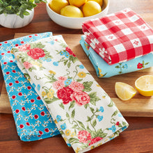 Load image into Gallery viewer, Sweet Rose Kitchen Towel Set, Multicolor, 16&quot;W x 28&quot;L , 4 Piece
