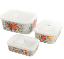 Load image into Gallery viewer, Sweet Rose 6-Piece Rectangle Ceramic Nesting Bowl Set
