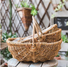 Load image into Gallery viewer, 17x15cm Willow Flower Basket Rattan Living Room Portable Flowers Baskets Home Multi-Functional Storage Basket For Outdoor Picnic
