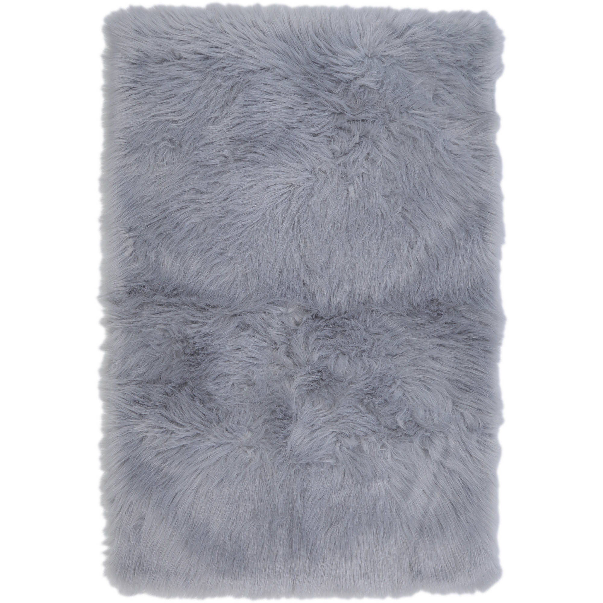 Mainstays White Faux Fur Rug Non-Skid Fluffy Floor Rug, 30x46 
