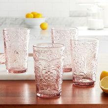 Load image into Gallery viewer, Amelia 15.22-Ounce Rose Glass Tumblers, Set of 4
