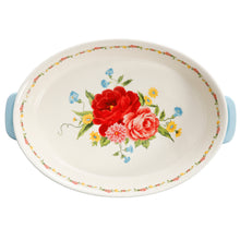Load image into Gallery viewer, Sweet Rose 2-Piece Ceramic Oval Baker Set, Assorted Colors
