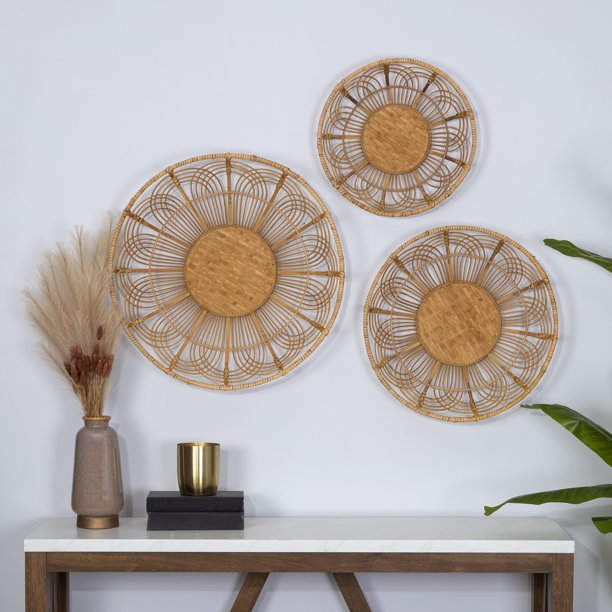 Boho Medium Bamboo Decorative Wall Basket