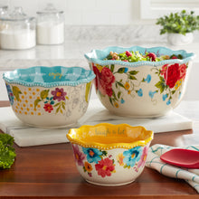 Load image into Gallery viewer, Sweet Rose Sentiment Serving Bowls, 3-Piece Set
