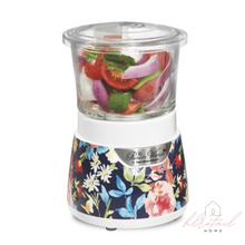 Load image into Gallery viewer, Fiona Floral Stack &amp; Press Glass Bowl Food Chopper, 3 Cup Capacity
