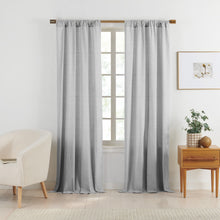 Load image into Gallery viewer, Yarn Dyed Chambray Organic Cotton Light Filtering Window Curtain Pair Grey 63
