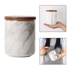 Load image into Gallery viewer, Nordic Style Seasoning Box Marbling Sealed Jar Kitchen Canisters for Tea 10x13cm
