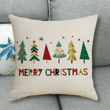 Load image into Gallery viewer, Merry Christmas Pillow Cover Cotton Linen Decorative Pillowcase Zipper Closure Holiday Home Decor Supplies
