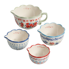 Load image into Gallery viewer, Wildflower Whimsy Durable Stoneware 13-Piece Measuring Cup Set
