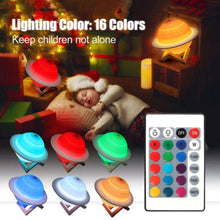 Load image into Gallery viewer, Saturn Lamp Smart Home Night Light Led Light Creative Table Lamp 3D Bedside Lamp Birthday Gift (charged, 300 MA) Remote Control 16 Colors 22CM
