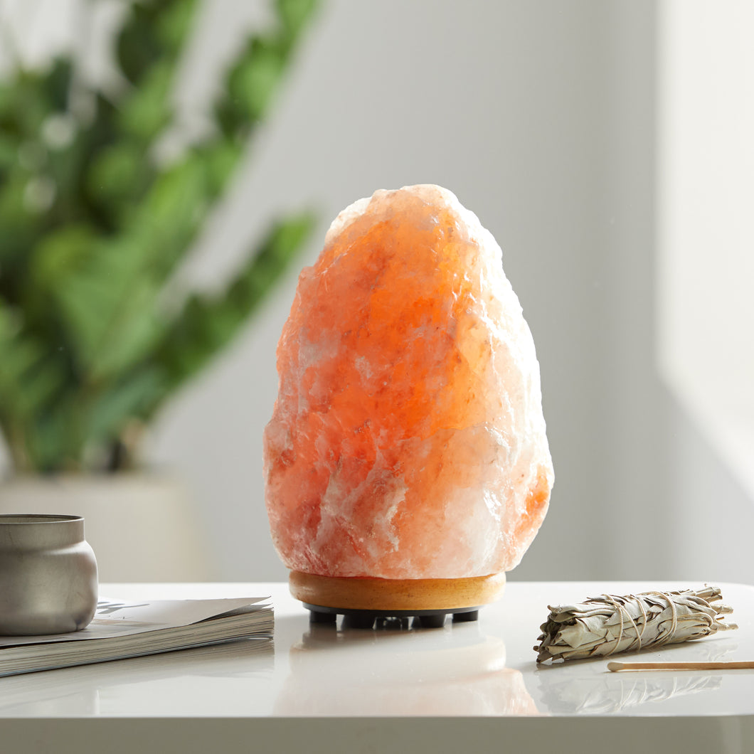 Salt Lamp - Natural Hand Carved Himalayan Orange Salt Lamp, 5-7 lbs