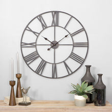 Load image into Gallery viewer, Solange Round Metal Wall Clock - 30&quot; Gray
