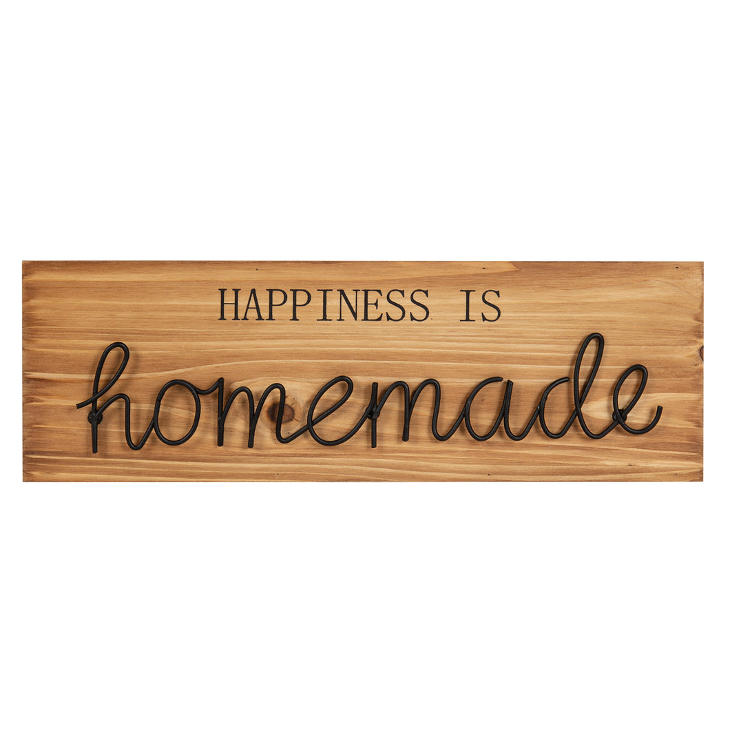 Happiness Is Homemade Wood Sign, Brown