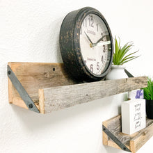 Load image into Gallery viewer, Rustic Reclaimed Wood Shallow Accent Shelves, Set of 2
