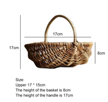 Load image into Gallery viewer, 17x15cm Willow Flower Basket Rattan Living Room Portable Flowers Baskets Home Multi-Functional Storage Basket For Outdoor Picnic
