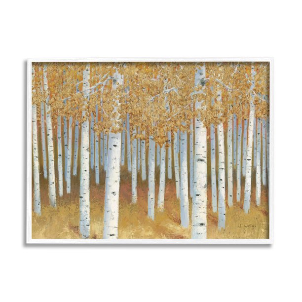 Industries Autumn Leaves Birch Tree Landscape Rustic Forest, 16 x 20, Design by James Wiens
