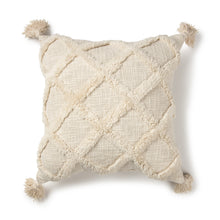 Load image into Gallery viewer, Tufted Trellis Decorative Square Throw Pillow, 20&quot; x 20&quot;, Natural
