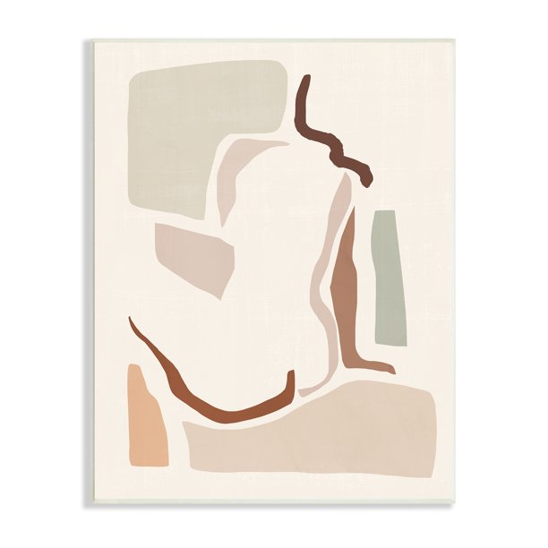 Industries Nude Female Terracotta Abstract Geometric Figure, 13 x 19, Design by Victoria Barnes