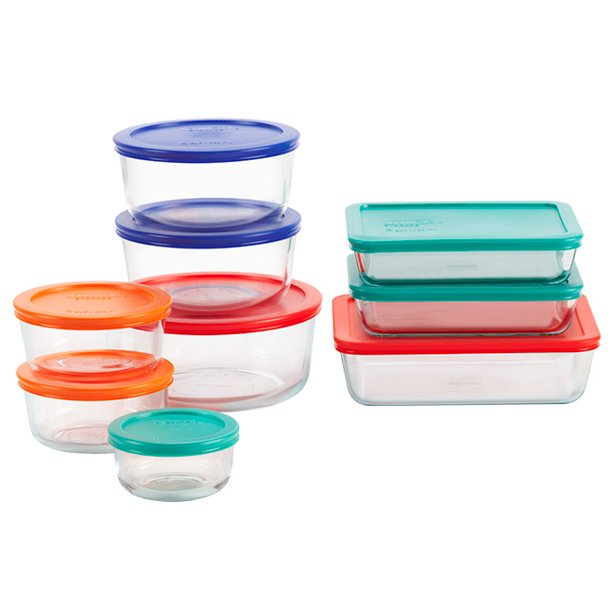 Simply Store, Glass Storage Container, Multi Color, 18 Piece