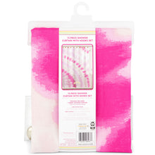 Load image into Gallery viewer, Pink Tie Dye&#39; 13 Piece Shower Curtain and Hooks Set 100% Microfiber
