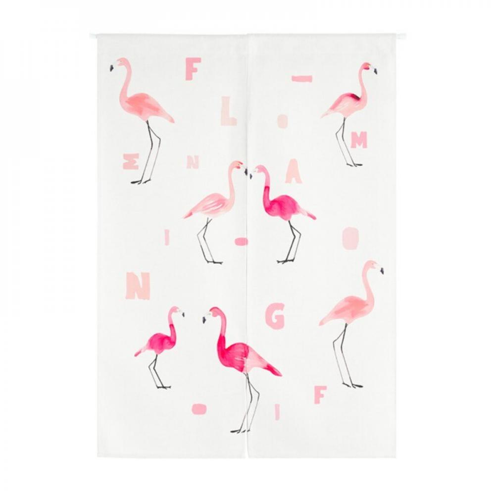 Nordic Style flamingo Kitchen/Door Curtains Curtains For Living Room Cafe Cotton Linen Half Open Door Valance Short Curtains