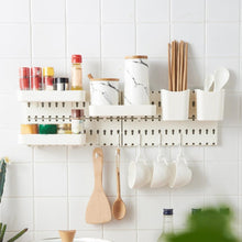 Load image into Gallery viewer, Nordic Style Plastic Pegboard Shelf Punch-free Household Pegboard Accessories For Kitchen Bathroom,Plastic Waterproof Wall Shelf for Living Room Kitchen Bathroom
