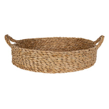 Load image into Gallery viewer, 16&quot; Round Natural Colored Water Hyacinth Woven Tray
