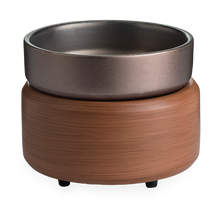 Load image into Gallery viewer, Pewter Walnut 2-In-1 Candle and Fragrance Warmer For Candles And Wax Melts
