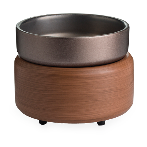 Pewter Walnut 2-In-1 Candle and Fragrance Warmer For Candles And Wax Melts