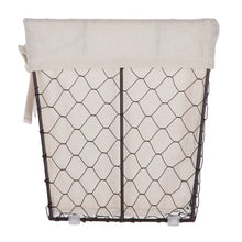 Load image into Gallery viewer, Square Brown Chicken Wire Basket with Removable Liner
