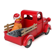Load image into Gallery viewer, Antique Red Truck with Dog Tabletop Decoration
