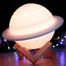 Load image into Gallery viewer, Saturn Lamp Smart Home Night Light Led Light Creative Table Lamp 3D Bedside Lamp Birthday Gift (charged, 300 MA) Remote Control 16 Colors 22CM
