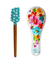 Load image into Gallery viewer, Spoon Rest and Spatula Set in Breezy Blossom
