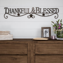 Load image into Gallery viewer, Metal Cutout-Thankful And Blessed Decorative Wall Sign-3D Word Art Home Accent Decor-Modern Rustic or Vintage Farmhouse Style by Lavish Home
