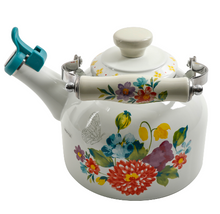 Load image into Gallery viewer, Blooming Bouquet Enamel on Steel 2-Quart Tea Kettle
